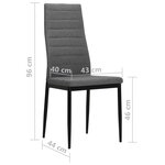 vidaXL Chaises à manger lot de 2 gris clair tissu