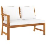 vidaXL Banc de jardin 114 5 cm avec coussin crème Bois solide d'acacia