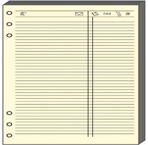 Recharge Accessoires Organiseur FEUILLES TELEPHONE Timer 21 Ivoire 15 x 21 cm QUOVADIS