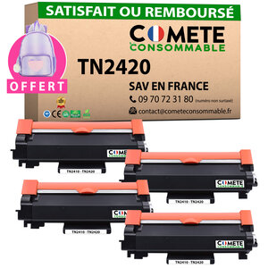 TN2420 - Pack de 4 Toners compatibles Brother TN2420 Noir - Marque française