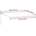 vidaXL Auvent rétractable anthracite et blanc 4 5x3 m tissu/aluminium