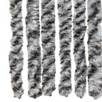 vidaXL Rideau anti-mouches gris et noir et blanc 90x200 cm chenille