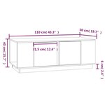 vidaXL Table basse Marron miel 110x50x40 cm Bois massif de pin
