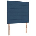 vidaXL Lit avec Box Spring et Matelas & Banc Bleu 90x200 cm Tissu