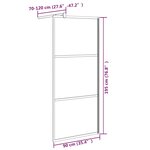vidaXL Paroi de douche 90x195 cm Verre ESG demi-dépoli Noir