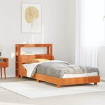 vidaXL Cadre de lit sans matelas cire marron 90x190 cm bois pin massif