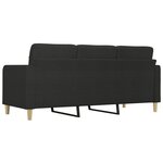 vidaXL Canapé à 3 places Noir 180 cm Tissu