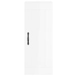 vidaXL Buffet haut Blanc brillant 34 5x34x180 cm Bois d'ingénierie