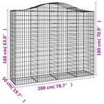 vidaXL Paniers à gabions arqués 18 Pièces 200x50x160/180 cm Fer galvanisé