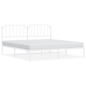vidaXL Cadre de lit métal avec tête de lit blanc 200x200 cm