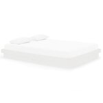 vidaXL Cadre de lit Blanc Bois massif 150x200 cm Très grand