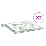 vidaXL Coussins de chaise lot de 2 motif de feuilles 40x40x3 cm tissu