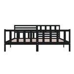 vidaXL Cadre de lit Noir Bois massif 200x200 cm