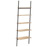 vidaXL Étagère inclinée à 5 niveaux Marron clair et noir 64x34x185 5cm