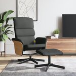 vidaXL Fauteuil de massage inclinable et repose-pieds gris foncé tissu