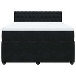 vidaXL Sommier à lattes de lit et matelas Noir 160x200 cm Velours