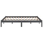 vidaXL Cadre de lit sans matelas gris bois massif