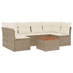 vidaXL Salon de jardin avec coussins 7 Pièces beige résine tressée