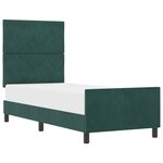Cadre de lit vidaXL Vert foncé 80x200 cm Velours