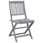 vidaXL Chaises pliables d'extérieur 2 Pièces avec coussins Bois d'acacia