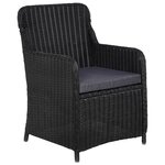 vidaXL Ensemble à manger d'extérieur 7 Pièces Résine tressée Noir
