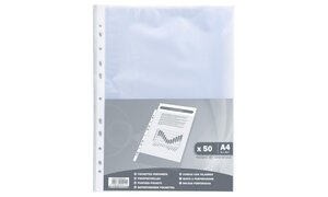 Sachet de 50 pochettes perforées polypropylène Grainé 38 microns - A4 x 20 EXACOMPTA
