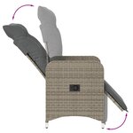 vidaXL Chaises inclinables de jardin lot de 2 et coussins gris rotin