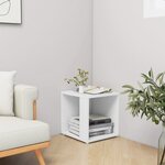 vidaXL Table d'appoint Blanc 33x33x34 5 cm Aggloméré