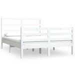 vidaXL Cadre de lit Blanc Bois de pin massif 120x190 cm Petit double