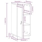 vidaXL Buffet Noir 34x40x75 cm Bois massif de pin