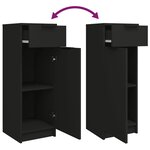 vidaXL Armoire de salle de bain Noir 32x34x90 cm Bois d'ingénierie