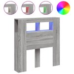vidaXL Tête de lit à LED sonoma gris 100x18 5x103 5 cm bois ingénierie