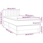 vidaXL Sommier à lattes de lit avec matelas Noir 100x200 cm Tissu