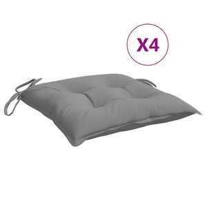 vidaXL Coussins de chaise lot de 4 gris 40x40x7 cm tissu oxford