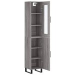 vidaXL Buffet haut Sonoma gris 34 5x34x180 cm Bois d'ingénierie