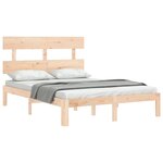 vidaXL Cadre de lit avec tête de lit 140x200 cm bois massif
