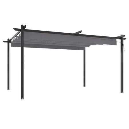 vidaXL Tonnelle de jardin avec toit rétractable 4x3 m Anthracite