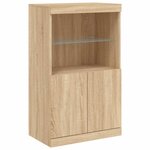 vidaXL Buffets avec lumières LED 3 Pièces chêne sonoma bois d'ingénierie