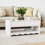 Table basse vidaXL "DRAMMEN" Blanche 99x55x45 cm en bois massif de pin