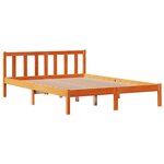 vidaXL Cadre de lit et tête de lit sans matelas cire marron 160x200 cm