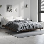 vidaXL Cadre de lit sans matelas chêne fumé 140x190 cm bois ingénierie