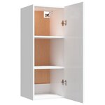 vidaXL Armoire murale suspendue Blanc brillant 34 5x34x90 cm