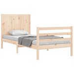 vidaXL Cadre de lit et tête de lit 100x200 cm bois massif