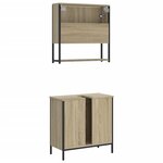 vidaXL Ensemble de meubles de salle de bain 2 Pièces chêne sonoma