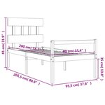vidaXL Lit pour personne âgée et tête de lit 90x200 cm bois massif