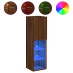 vidaXL Meubles TV avec lumières LED 2 Pièces chêne marron 30 5x30x102 cm