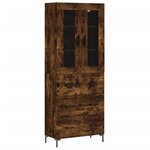 vidaXL Buffet haut Chêne fumé 69 5x34x180 cm Bois d'ingénierie