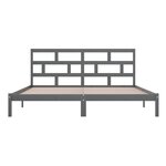 vidaXL Cadre de lit Gris Bois de pin massif 200x200 cm