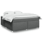 vidaXL Sommier à lattes de lit avec matelas Gris foncé 180x200cm Tissu