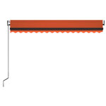 vidaXL Auvent automatique capteur de vent LED 450x350 cm Orange marron